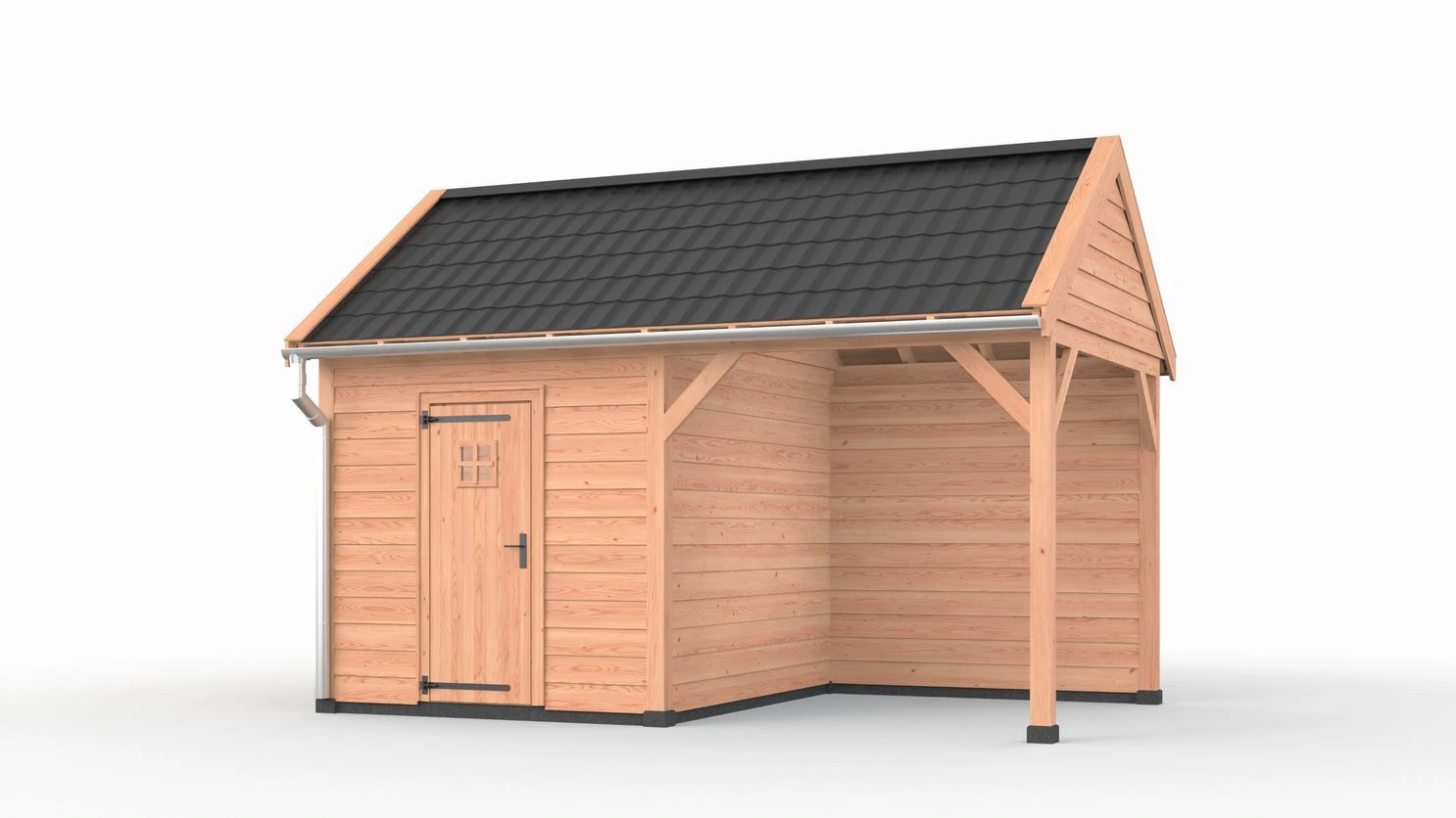 Douglas DIY overkapping, 500 x 300, met schuur en achterwand, Westwood - Afbeelding 1